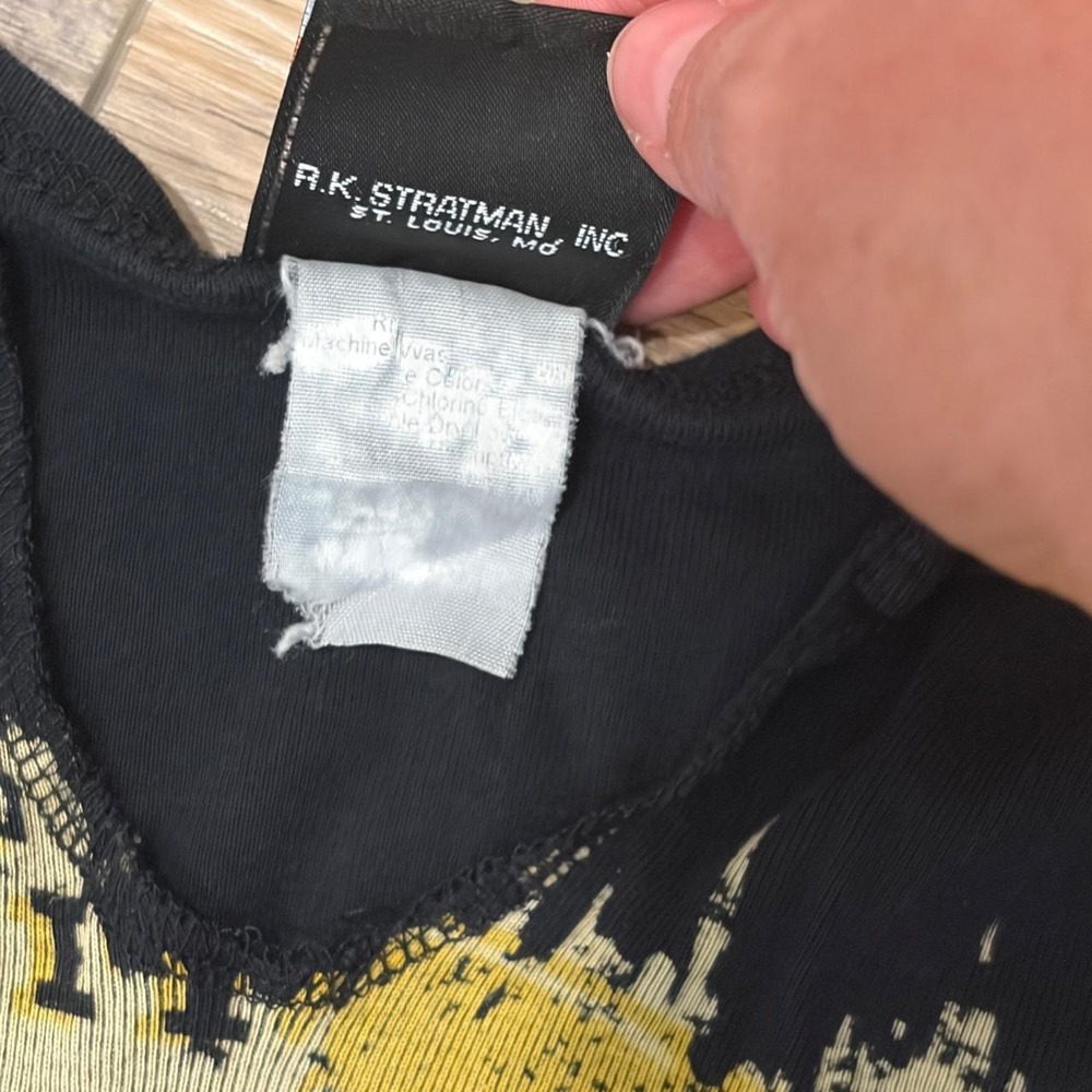 Harley Davidson black baby tee with yellow and maroon graphic - Picture 4 of 7